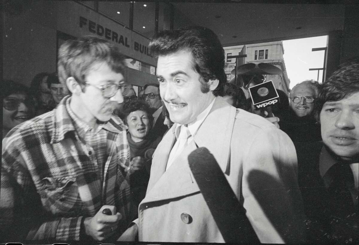 Entertainer Wayne Newton leaves the Federal Building in New Haven, Conn., after testifying before a federal strike force grand jury investigating activities of Frank Piccolo of Bridgeport, Conn.