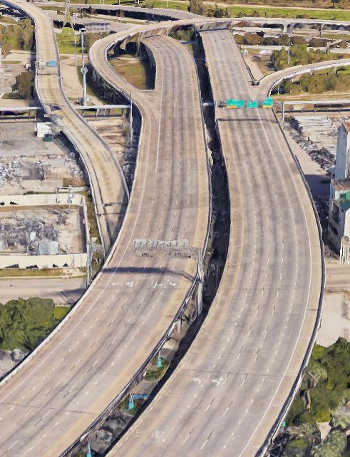 Today: The North Freeway looking north from downtown to the I-10 interchange.