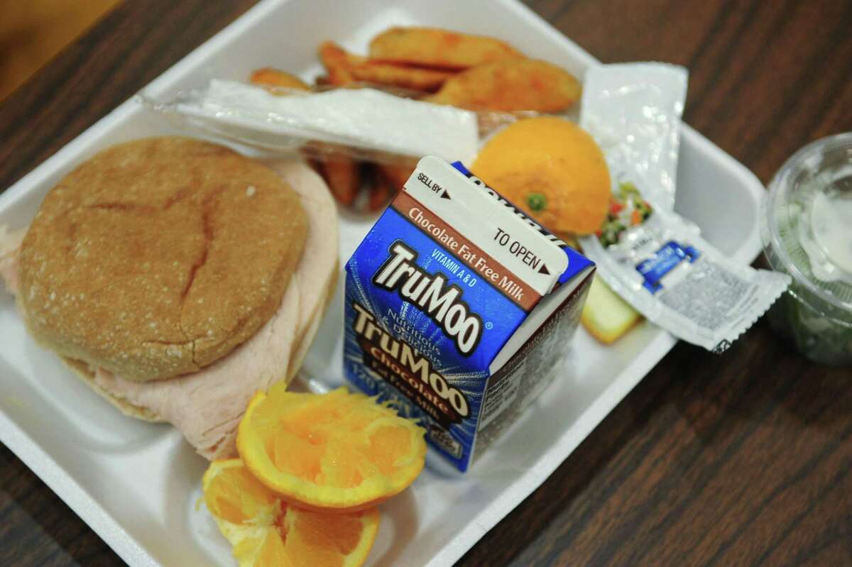 An elementary school lunch in April 2017.