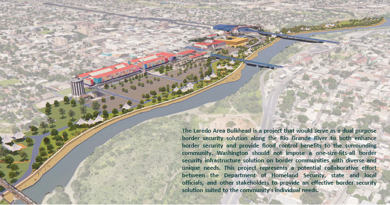 Rendering shows Laredo officials' local vision of border barrier