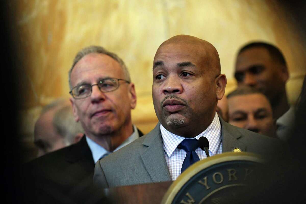 New York's Democratic lawmakers and Gov. Andrew M. Cuomo may not be able to hammer out a deal on legalizing adult-use marijuana before March 31, according to Assembly Speaker Carl Heastie. (Will Waldron/Times Union)