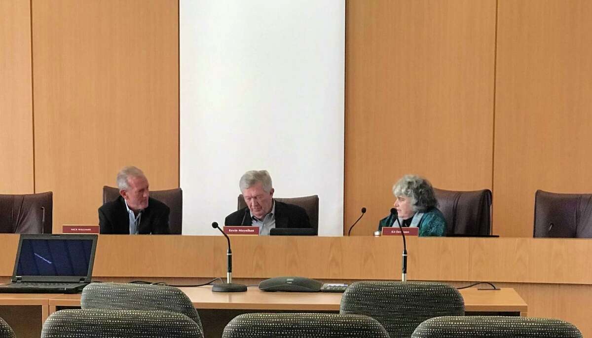 The Board of Selectmen at their meeting on Monday. Taken Jan. 22