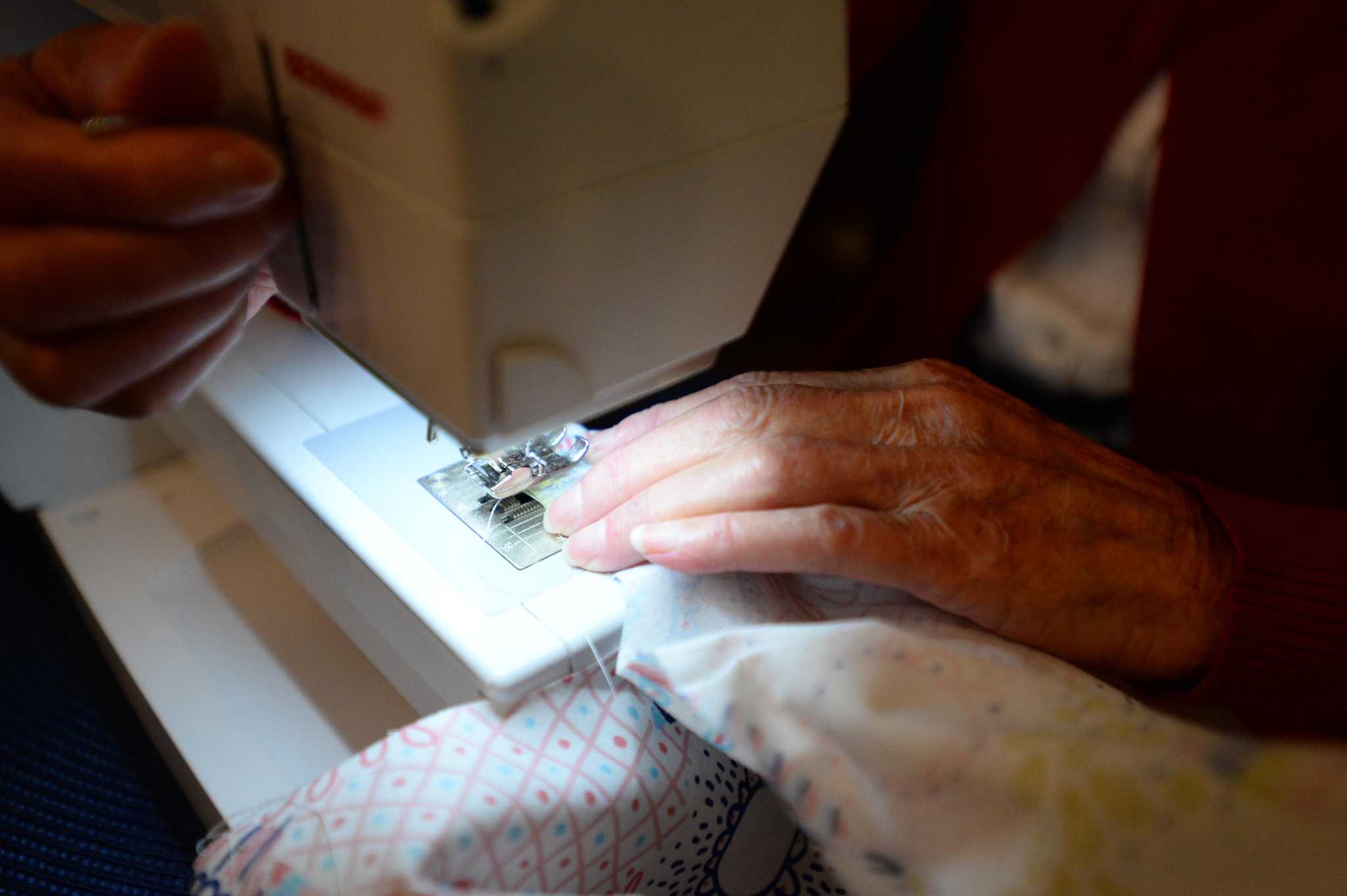 Seamstress Mavis Pippin 92 is still doing my little part