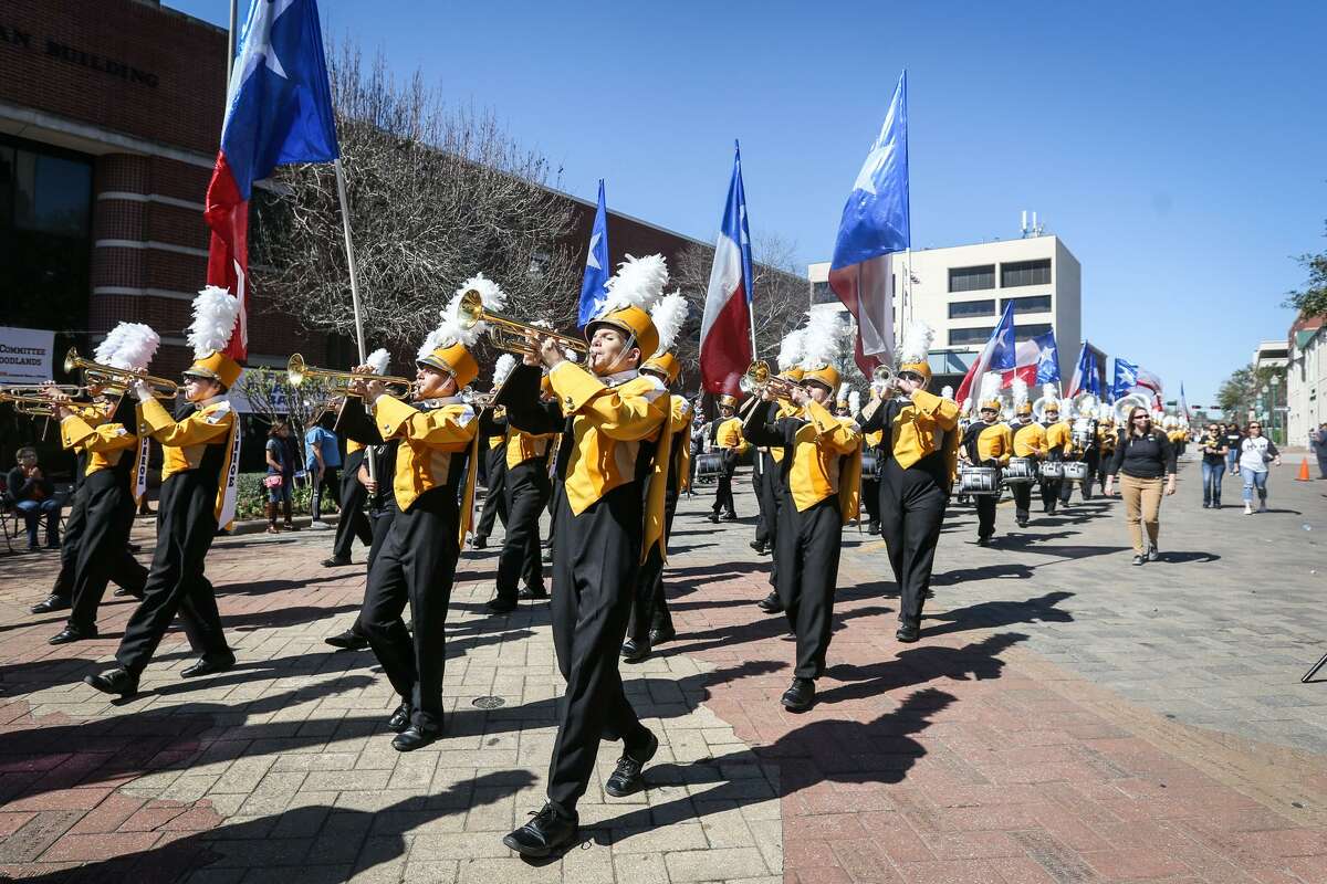 Conroe High School marching band performs during the Go Texan Parade on Saturday, Feb. 25, 2017, in downtown Conroe.