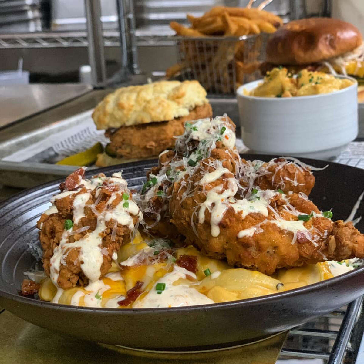 Among the new items on the lunch menu at The Cuckoo's Nest in Albany are Soul Bowls, with a base of mac-n-cheese or gritts and toppings including fried chicken strips, pulled pork or Coca-Cola-braised short ribs. (Provided photo.)