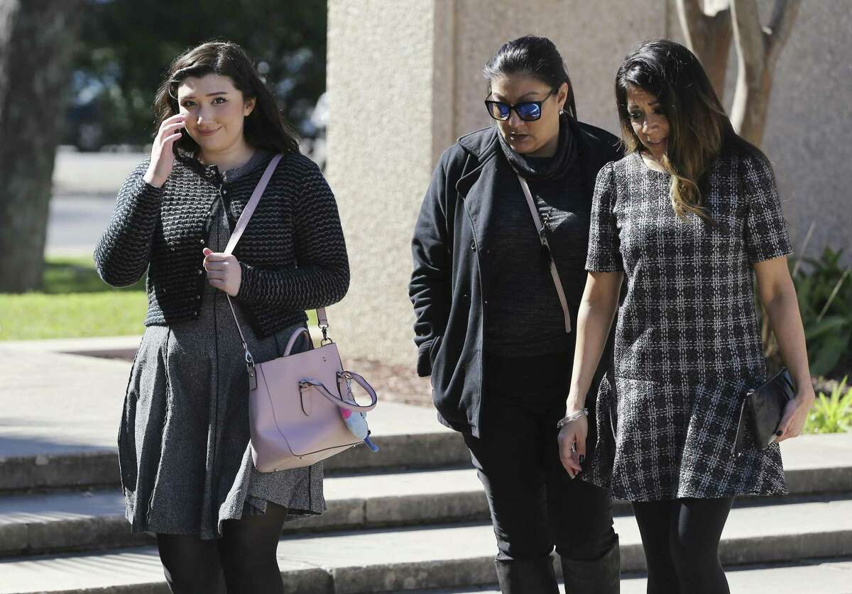 Sydney Elizabeth Faris (left) is one of two women accused of spray-painting graffiti on the San Antonio missions and appears before federal court to plead guilty Thursday, Jan. 24, 2019. Fritz and Sydney Farris have signed plea deals, while a third suspect is to plead guilty next week. They allegedly spray painted several things, including "I don't care. Do you?" (Kin Man Hui/San Antonio Express-News)