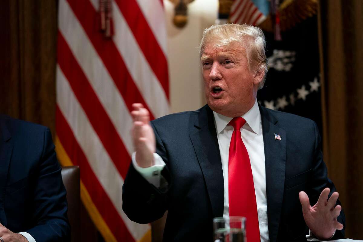 President Donald Trump makes remarks during a meeting in the Cabinet Room of the White House in Washington, Jan. 24, 2019. (Doug Mills/The New York Times)
