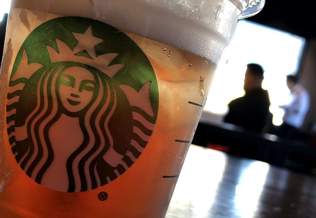 The Starbucks logo is displayed on a cup at a Starbucks Coffee shop on January 24, 2019 in San Francisco, California.