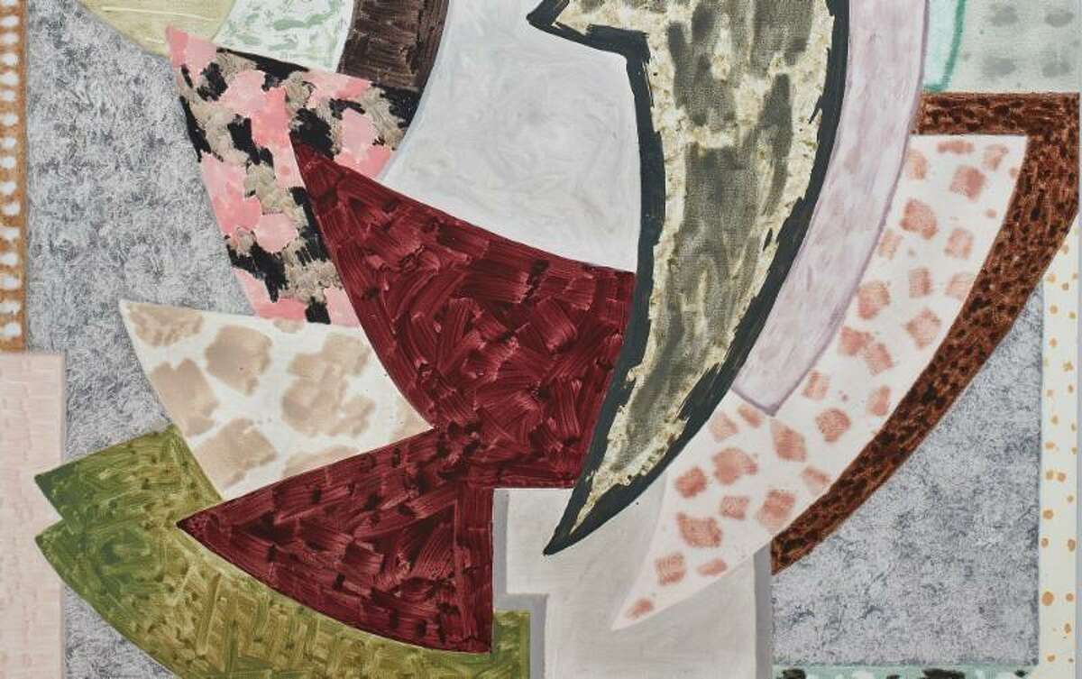 A detail of Rebecca Morris' monumental painting "Untitled (#06-16)," one of 10 recent canvases in her first Texas exhibition, on view through March 16 at the Blaffer Art Museum.