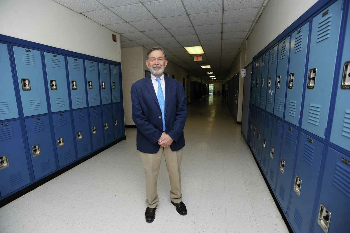 Former Eastern Middle School principal Ralph Mayo poses for a photo inside the Hendrie Ave. school in Greenwich, Conn. on Thursday, June 28, 2018. Mayo has been the interim superintendent of Greenwich Public Schools this entire school year.