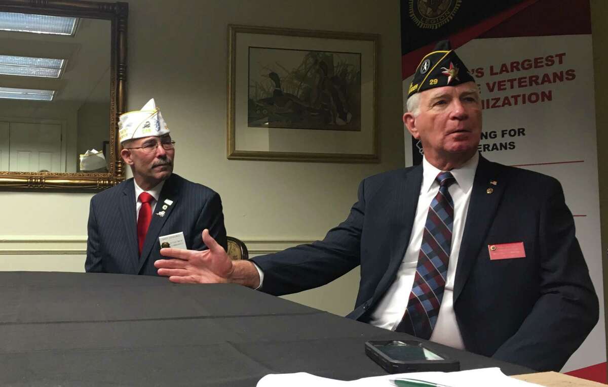 Paul E. Dillard, the American Legion's next national commander, and Gary Schacher, the New York Department Commander, spoke to a small crowd about the weekend's conference, as well as the Legion's legislative goals for this year.