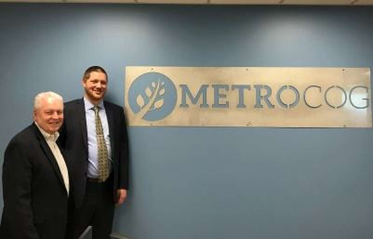 MetroCOG Chairman Mike Tetreau and MetroCOG Executive Director Matt Fulda at MetroCOG's offices in Bridgeport.