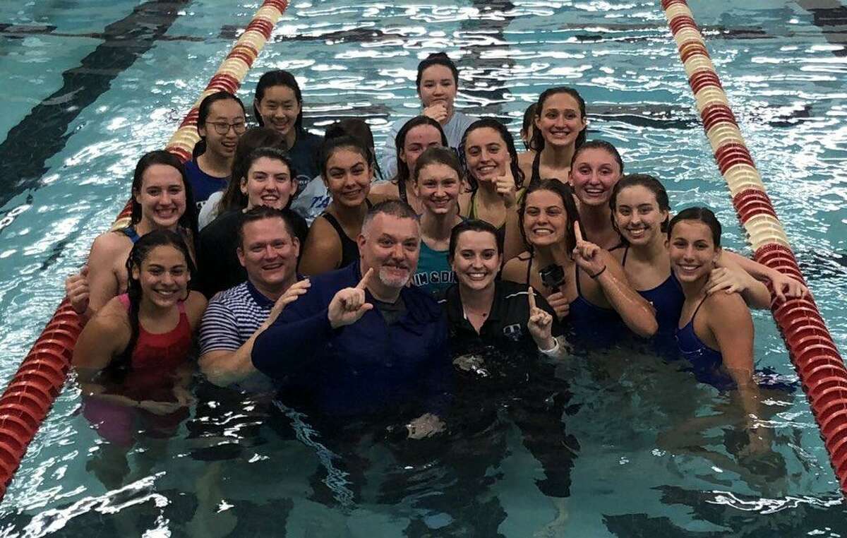 The Katy Taylor swimming and diving team won the girls District 19-6A championship Jan. 26 at Katy High School. The Mustangs scored 154 points to hold off defending champion Cinco Ranch (109) and Tompkins (83).
