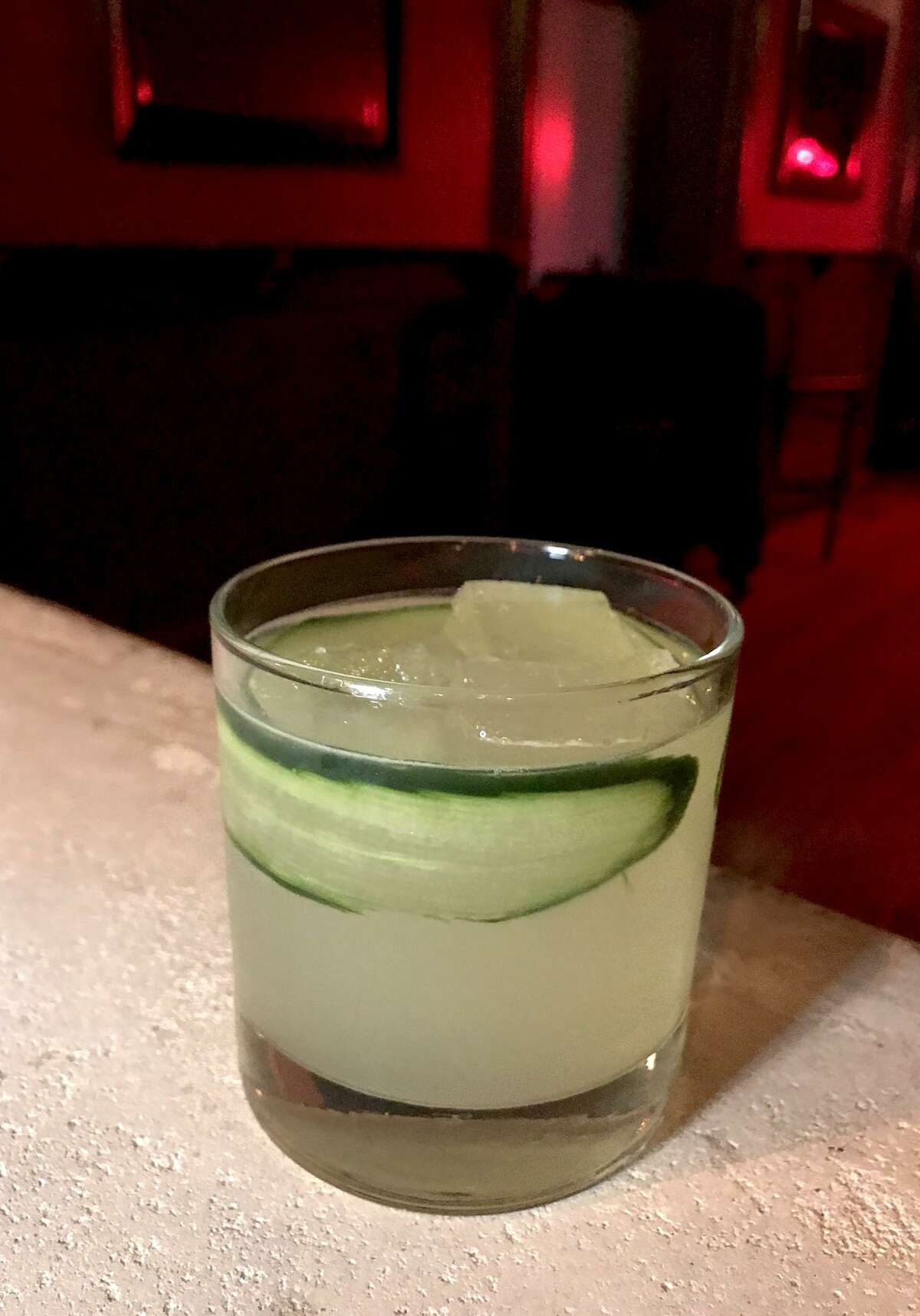 The I.D.T. cocktail at SoHo Wine & Martini Bar has a mix of floral and citrus with gin and ginger beer.