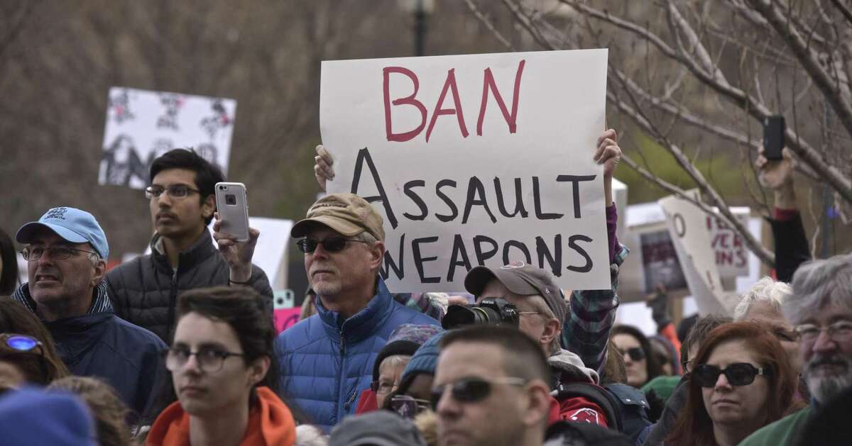 Anti-gun-violence advocates attend the March for Our Lives rally in Hartford in March.