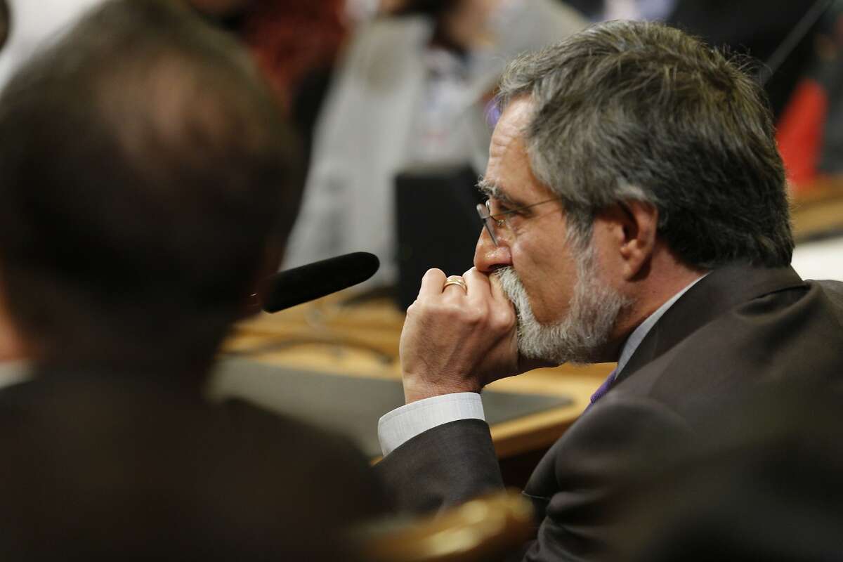 District 3 supervisor Aaron Peskin listens in during public comment before a vote for president of the Board of Supervisors at City Hall on Tuesday, Jan. 8, 2019, in San Francisco, Calif.