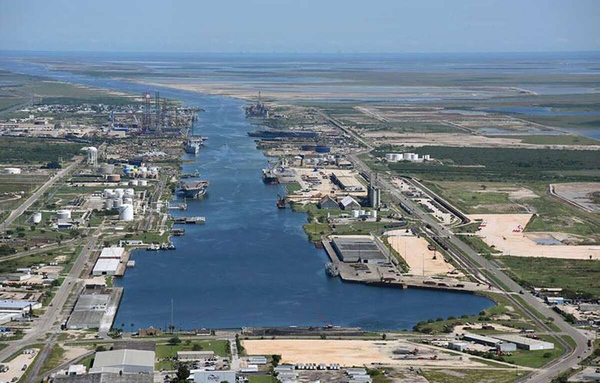 An aerial of the Port of Brownsville.