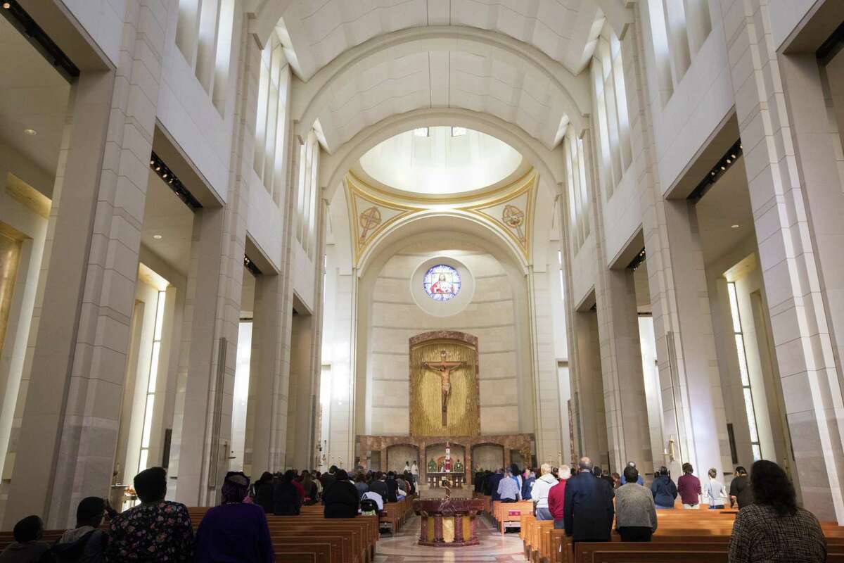 Interior view of the Co-Cathedral of the Sacred Heart.