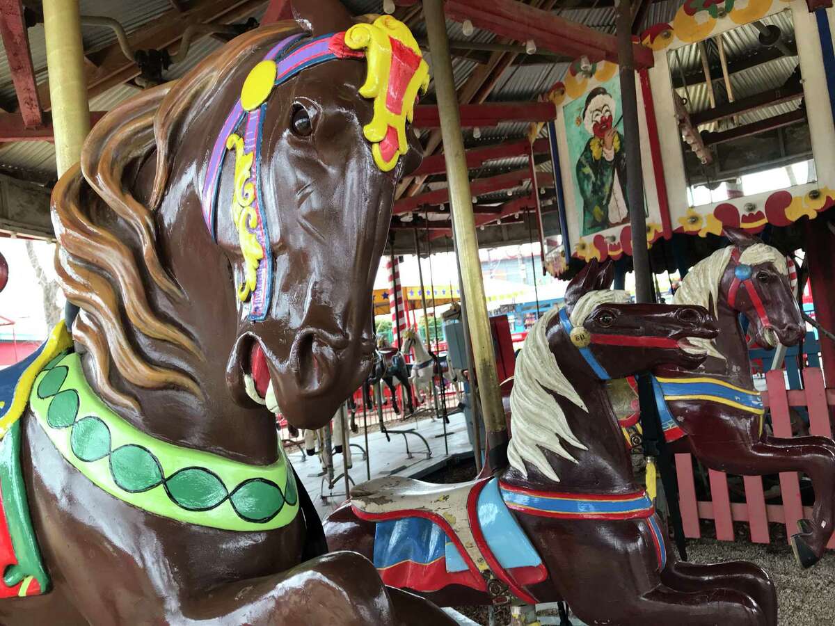 All horses on the Kiddie Park carousel are hand-carved, with no two horses alike.