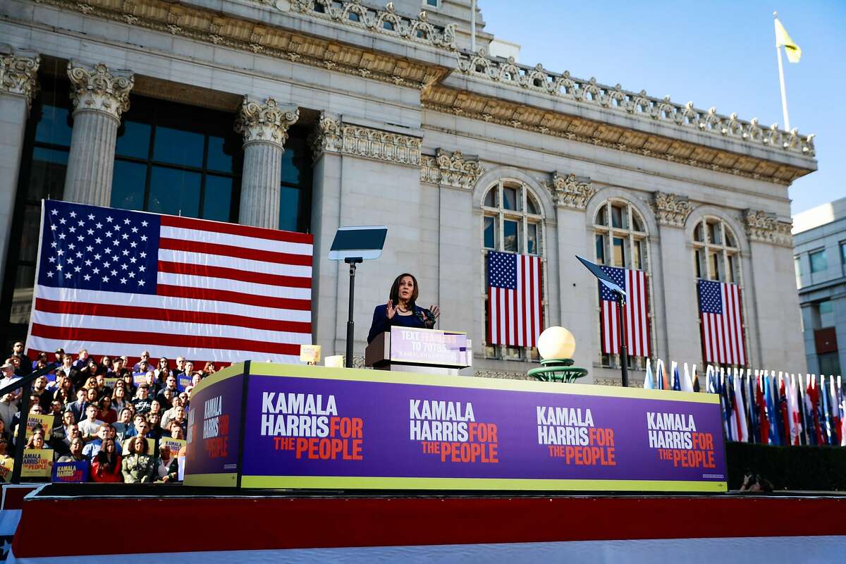 Senator Kamala Harris makes her first presidential campaign appearance at a rally in her hometown of Oakland, California, on Sunday, Jan. 27, 2019.
