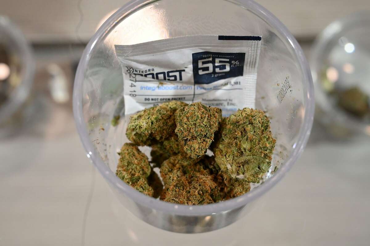 Marijuana for sale during a stop at a dispensary on a cannabis tour organized by L.A.-based Green Tours, January 24, 2019 in Los Angeles, California. - Los Angeles, in 2016, became the largest city in the world where cannabis is legal, many guides offer tourists the opportunity to immerse themselves in this industry. (Photo by Robyn Beck / AFP)ROBYN BECK/AFP/Getty Images