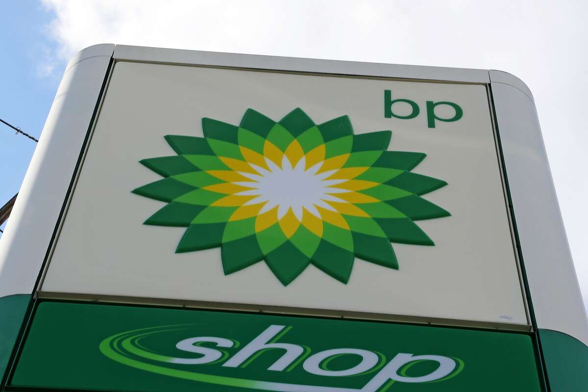 FILE - In this Friday, March 17, 2017 file photo, the sign at a BP gas station in downtown Pittsburgh.