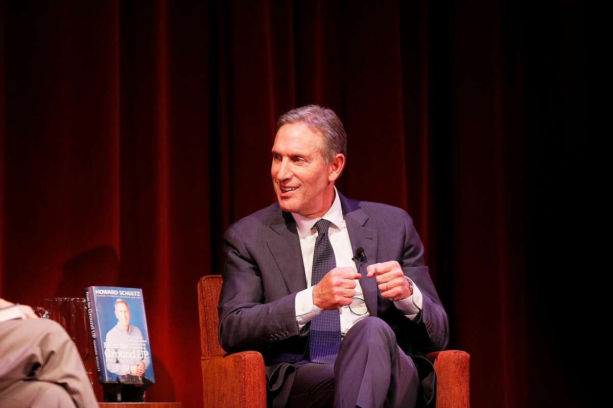 Former Starbucks CEO Howard Schultz during a program at the Jewish Community Center on Friday, Feb. 1, 2019, in San Francisco, Calif. Schultz promoted his new book, �From the Ground Up: A Journey to Reimagine the Promise of America.�