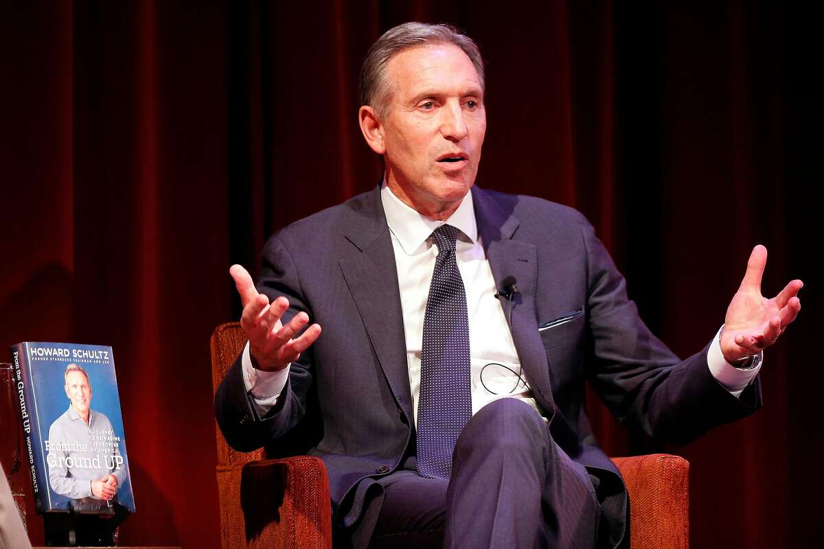 Former Starbucks CEO Howard Schultz during a program at the Jewish Community Center on Friday, Feb. 1, 2019, in San Francisco, Calif. Schultz promoted his new book, �From the Ground Up: A Journey to Reimagine the Promise of America.�