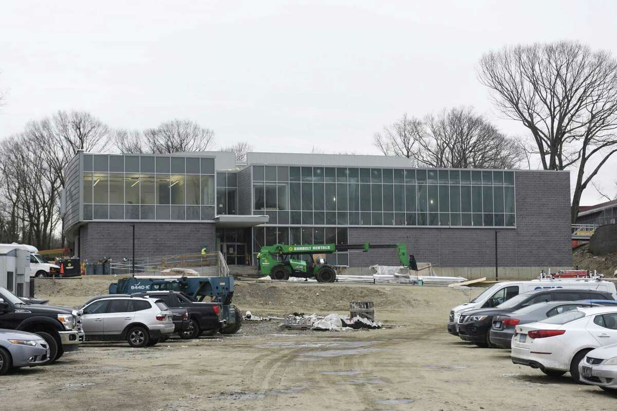 Construction continues on the new New Lebanon School building in the Byram section of Greenwich, Conn. Wednesday, Jan. 23, 2019. Students are expected to move into the new facility and begin class this week.