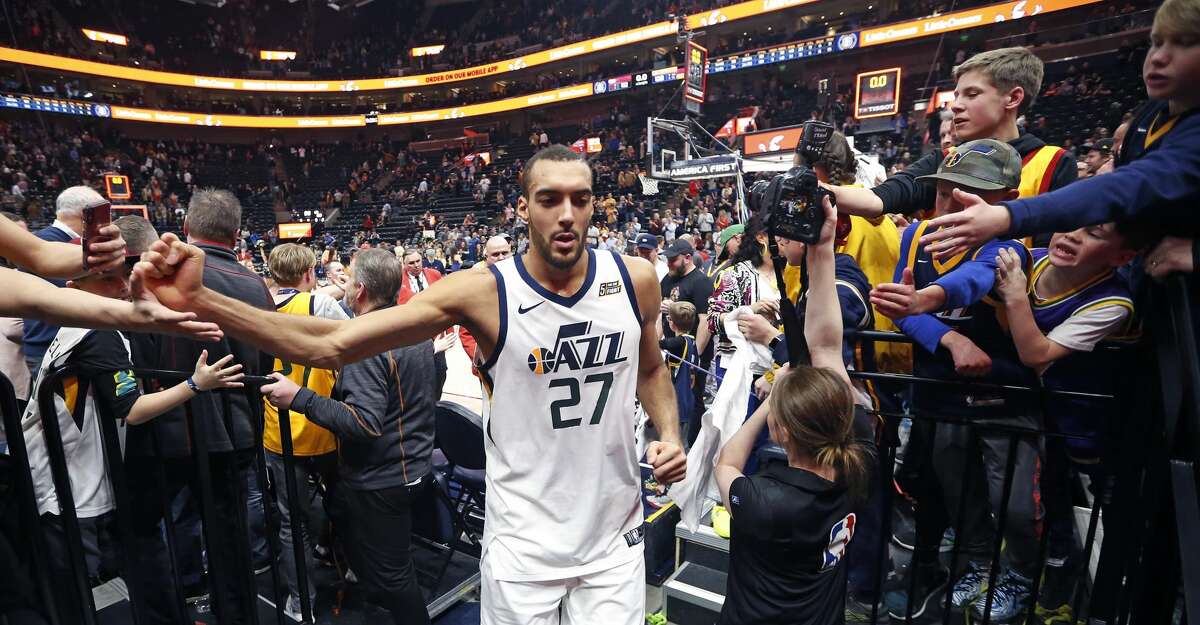 PHOTOS: Rockets game-by-game Fans reach for Utah Jazz center Rudy Gobert as he leaves the court following the team's NBA basketball game against the Atlanta Hawks on Friday, Feb. 1, 2019, in Salt Lake City. (AP Photo/Rick Bowmer) Browse through the photos to see how the Rockets have fared in each game this season.