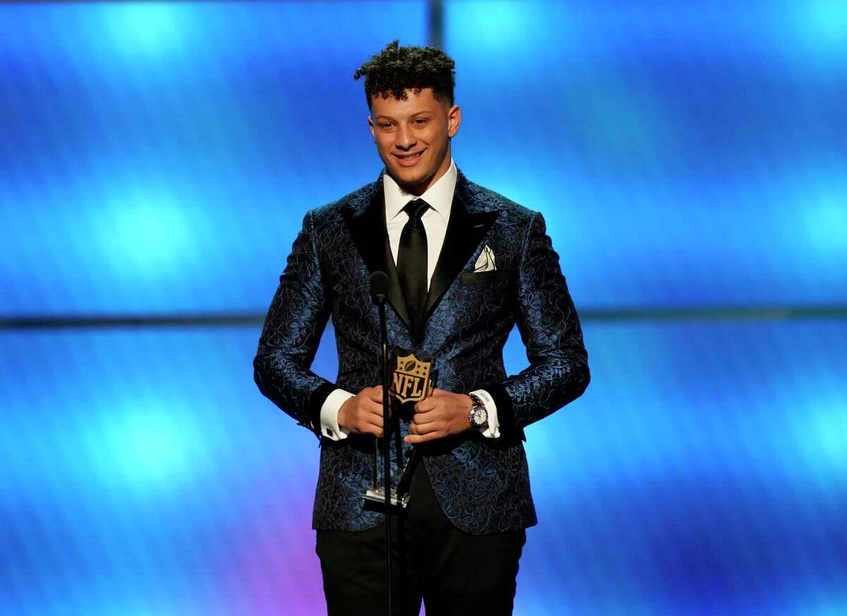 IMAGE DISTRIBUTED FOR THE NFL - Patrick Mahomes of the Kansas City Chiefs accepts the award for AP offensive player of the year at the 8th Annual NFL Honors at The Fox Theatre on Saturday, Feb. 2, 2019, in Atlanta. (Photo by Paul Abell/Invision for NFL/AP Images)