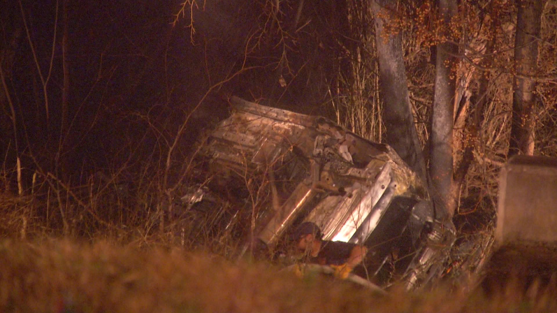 Driver dies in burning vehicle after veering off NE side road, police say
