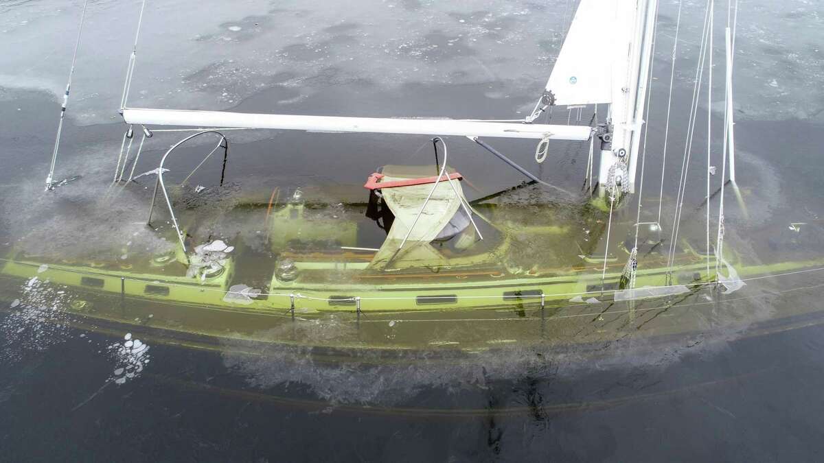The owner of the Mazu is working with the U.S. Coast Guard on a plan to raise his sailing yacht, which sunk to the bottom of Hamburg Cove late last month. It’s sitting in at least 10 feet of water.