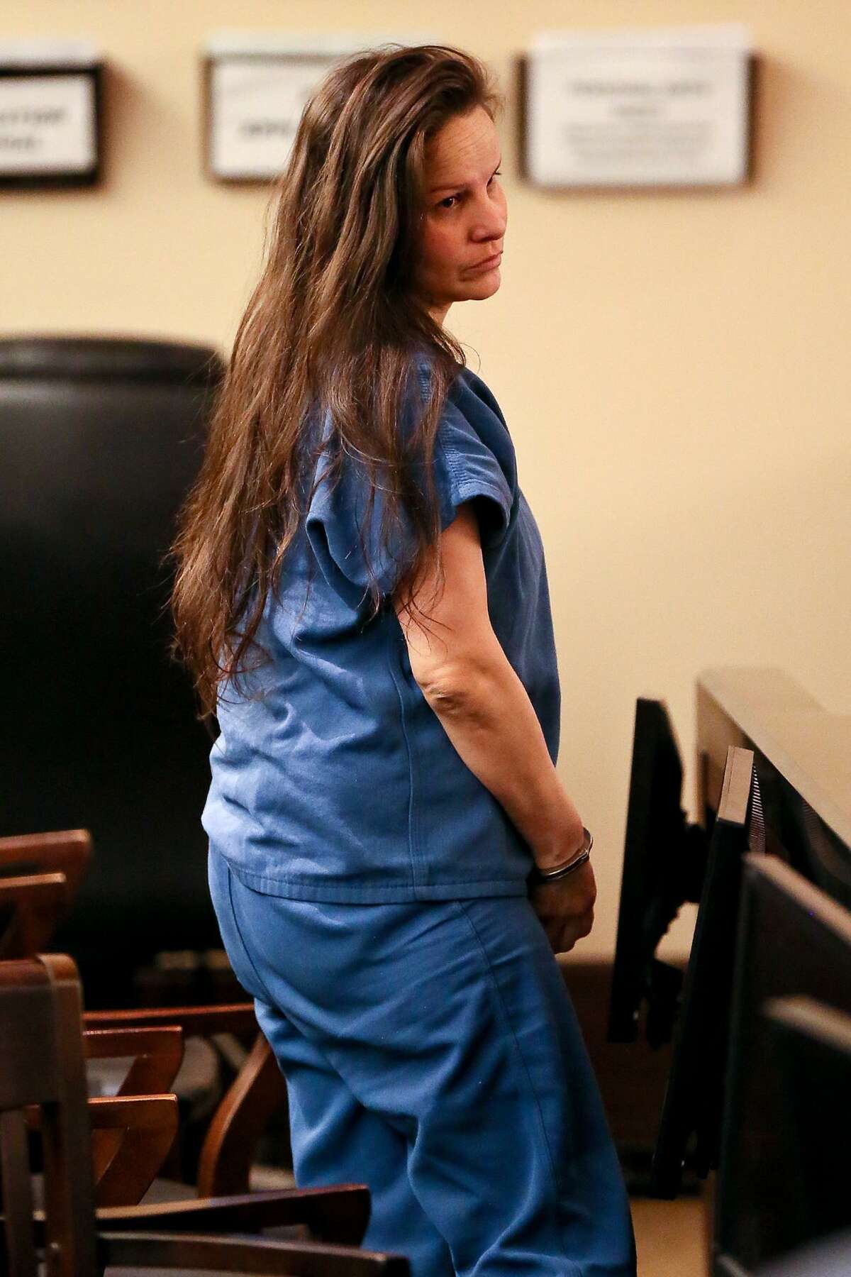 Candie Dominguez, the last co-defendant in the killing of Jose Luis Menchaca, who was beaten, dismembered and his body parts burned on a barbeque grill, enters the courtroom for sentencing in 379th state District Court, presided by Judge Ron Rangel, on Monday, Feb. 4, 2019. Dominguez received a sentence of 30 years as agreed to in a plea deal in exchange for testimony in the Daniel Lopez murder case.