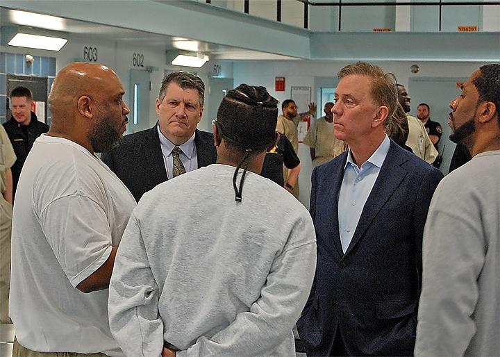 Lamont goes to prison to see impact of young offenders rehab program
