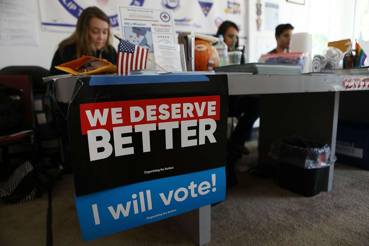 LOS ANGELES, CA - NOVEMBER 03: Democratic supporters work at a phone bank event at the Westside Democratic Headquarters on November 3, 2018 in Los Angeles, California. Democrats are targeting at least six congressional seats in California, currently held by Republicans, where Hillary Clinton won in the 2016 presidential election. These districts have become the centerpiece of their strategy to flip the House and represent more than one-fourth of the 23 seats needed for the Democrats to take control of the chamber in the November 6 midterm elections. (Photo by Mario Tama/Getty Images)