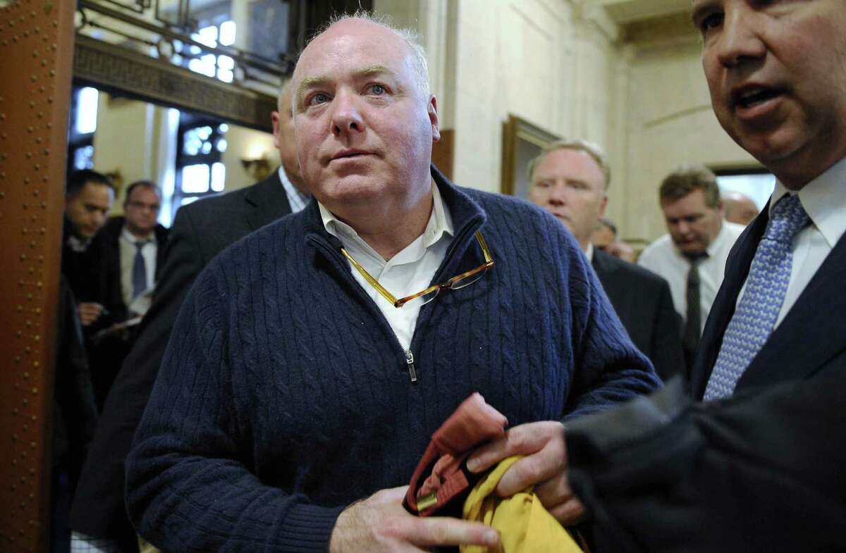 In this Feb. 24, 2016, file photo, Michael Skakel leaves the state Supreme Court after his hearing in Hartford, Conn. The Connecticut Supreme Court in May 2018 vacated Skakel's conviction in the bludgeoning death of Martha Moxley in their wealthy Greenwich neighborhood in 1975, when they were teenagers. Eleven states filed a friend-of-the-court brief on Monday, Sept. 10 asking the U.S. Supreme Court to hear Connecticut's appeal and reinstate Skakel's conviction.