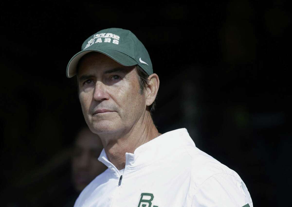 FILE - In this Dec. 5, 2015, file photo, Baylor coach Art Briles stands in the tunnel before the team's NCAA college football game against Texas in Waco, Texas. A new court filing detailed allegations that former Baylor coach Briles ignored sexual assaults by players, failed to alert university officials or discipline athletes and allowed them to continue playing. (AP Photo/LM Otero, File)