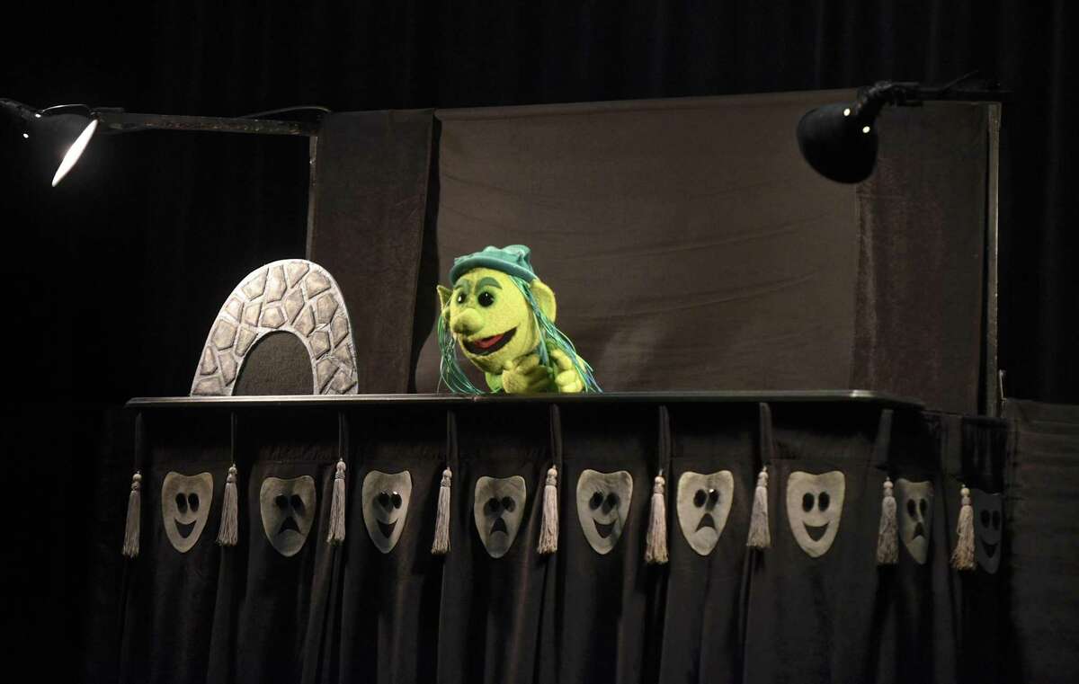 John McDonough, Pumpernickel Puppets, performs at the 13th annual puppetry festival at the Washington Montessori School, New Preston, Conn.