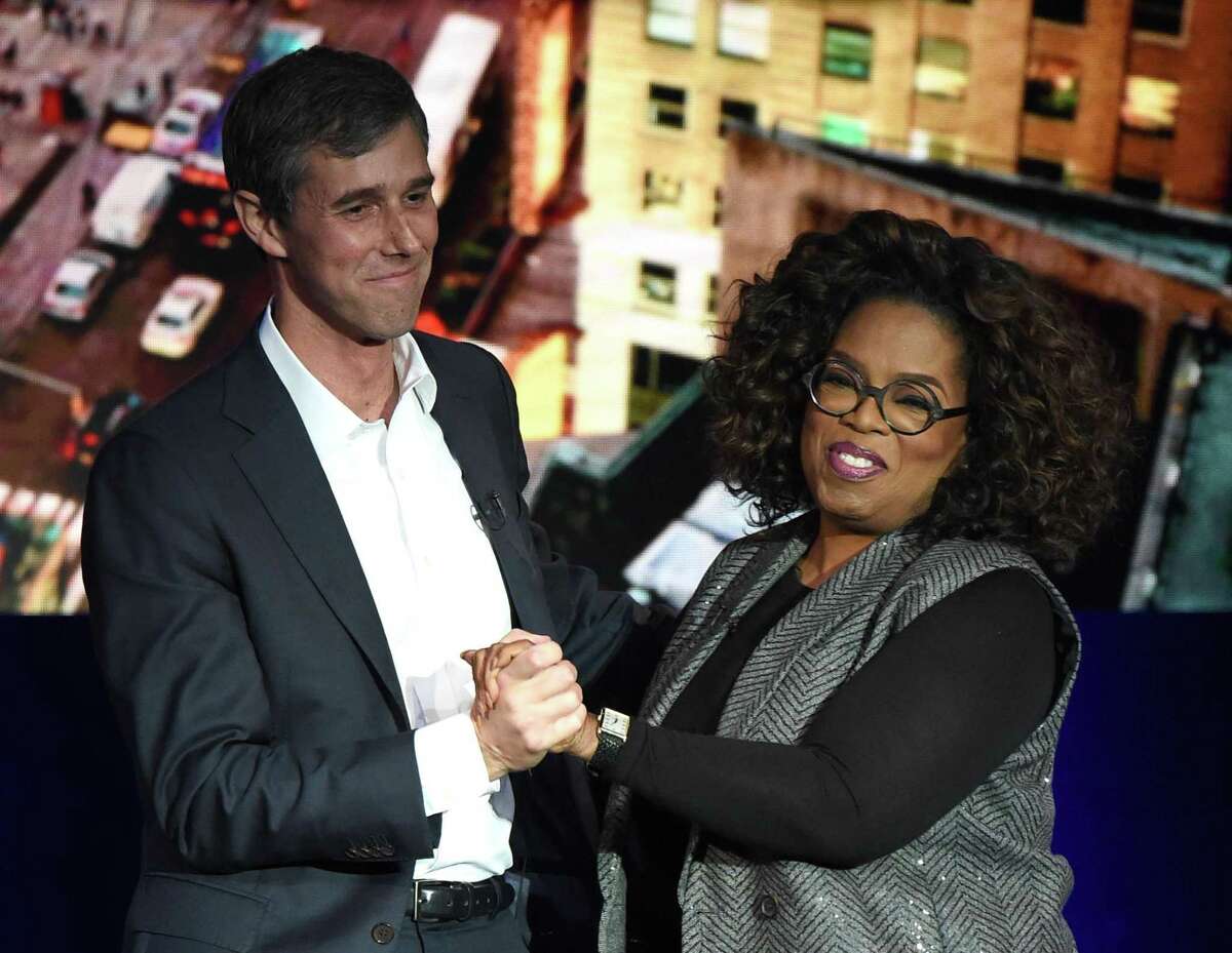 NEW YORK, NEW YORK - FEBRUARY 05: Beto O'Rourke and Oprah Winfrey attend Oprah's SuperSoul Conversations at PlayStation Theater on February 05, 2019 in New York City. (Photo by Jamie McCarthy/Getty Images)