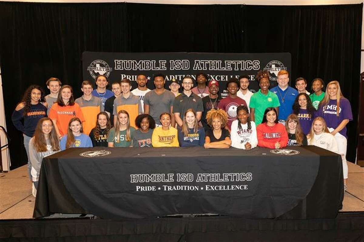 Humble Independent School District had 36 players sign letters of intent on National Signing Day on Wednesday at the Humble Civic Center.