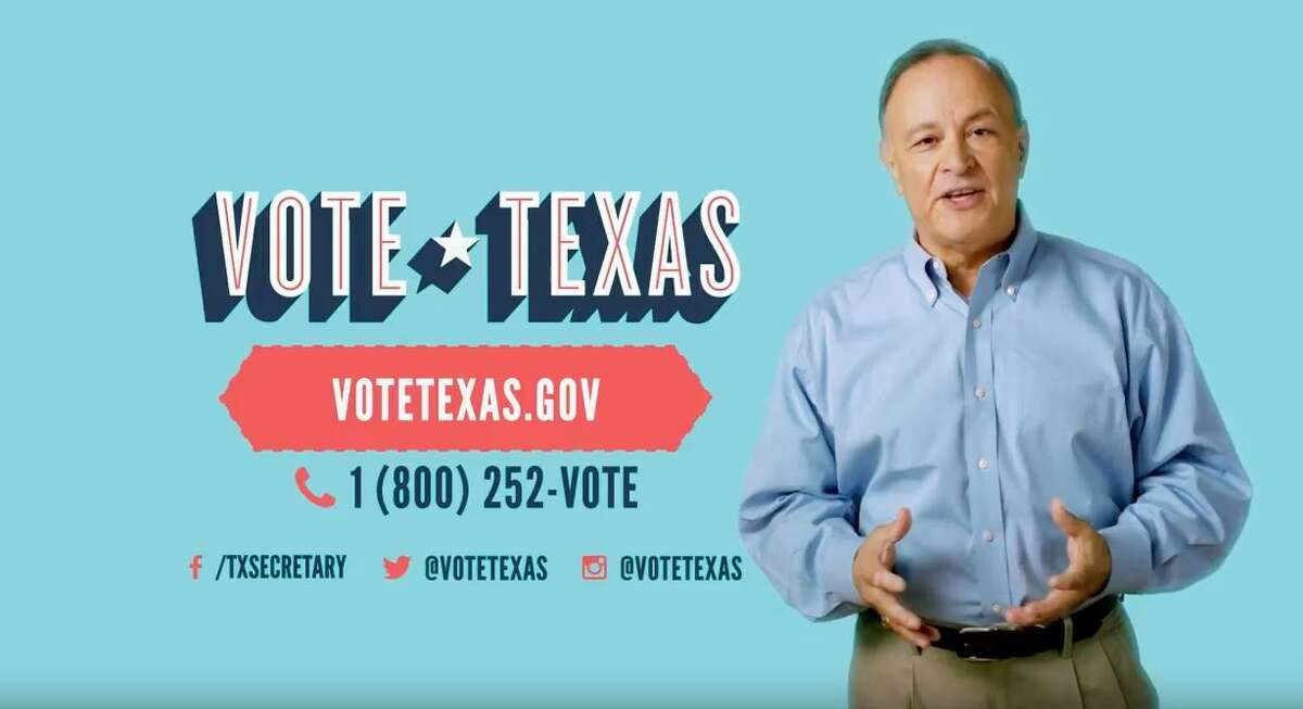 A screen grab taken from a new television ad called Vote Texas. Texas Secretary of State Carlos Cascos declares: “It's voting season in Texas.” The 30-second spot is supposed to serve as an explainer for Texans to become familiar with new court-ordered voter ID requirements.