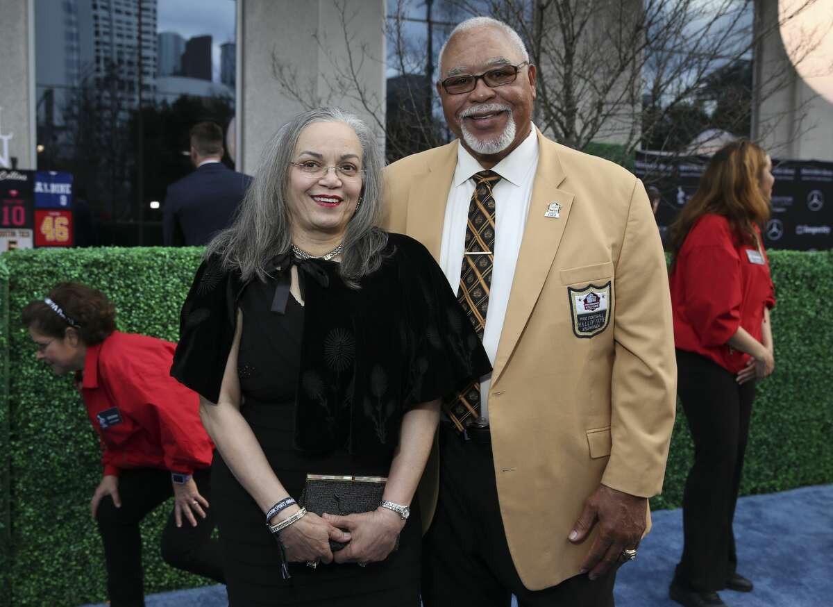 Former Houston Oilers player Curley Culp and his wife Collette at the Houston Sports Awards in 2019. Culp passed away on Saturday from pancreatic cancer.
