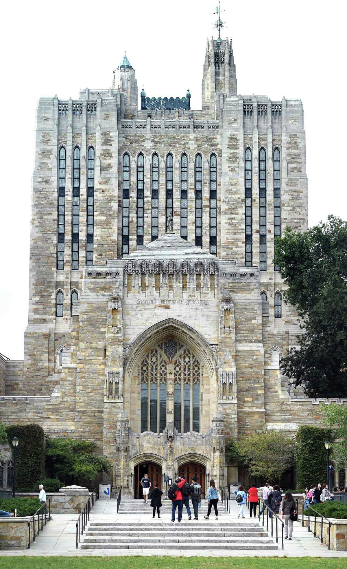 The Sterling Memorial Library at Yale University in New Haven.