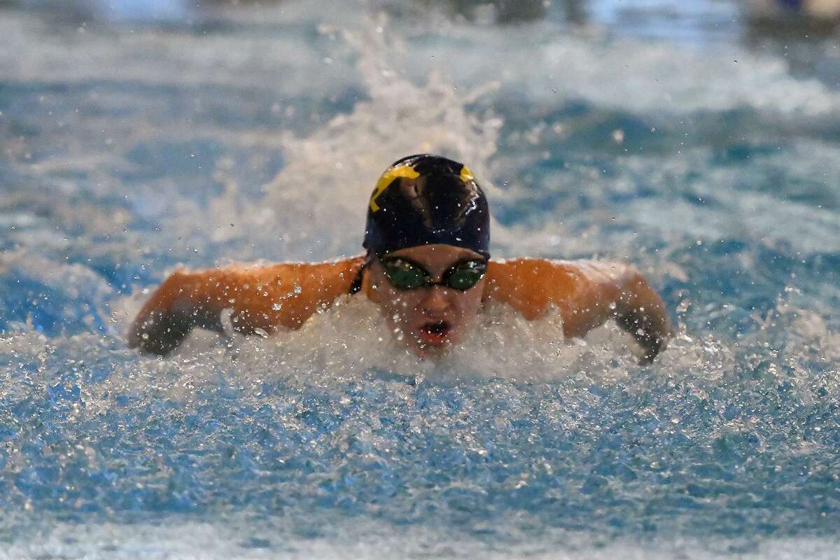 Cypress Ranch senior Kylie Bennett swims in the 200-yard individual medley at the Region V-6A championships. Bennett qualified for the UIL State Swimming and Diving Championships in the 500 freestyle.