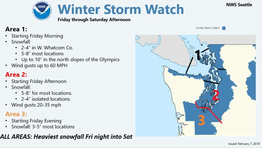 Up to a foot of snow could hit Seattle this weekend, winter storm