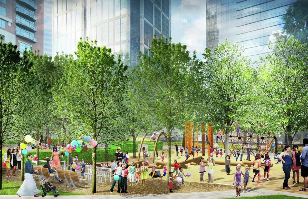 A rendering of the birthday area that will be part of Discovery Green's playground redesign.