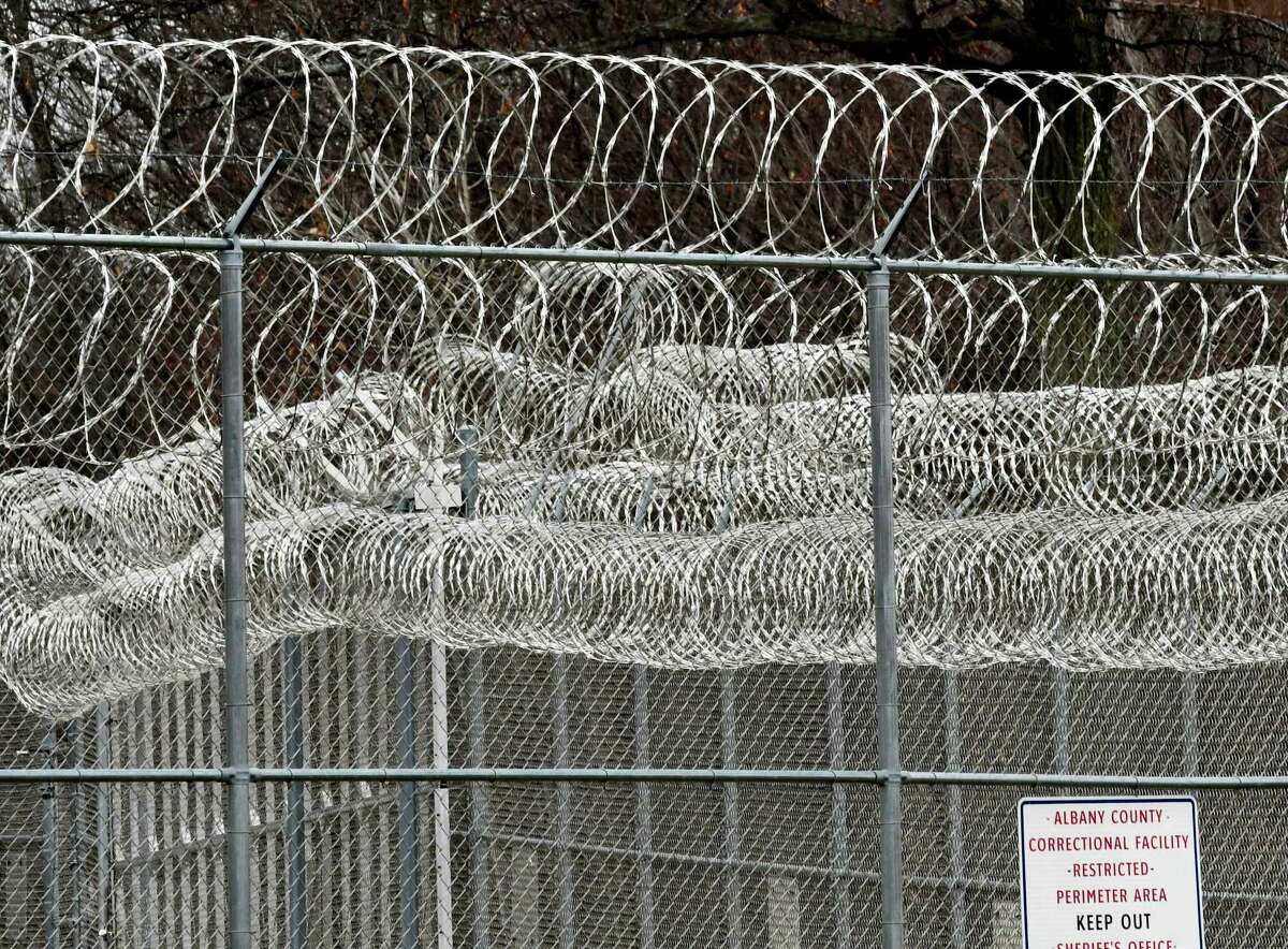 Concertina wire surrounds the Albany County Correctional Facility on Thursday, Feb. 7, 2019, in Colonie, N.Y. (Will Waldron/Times Union)