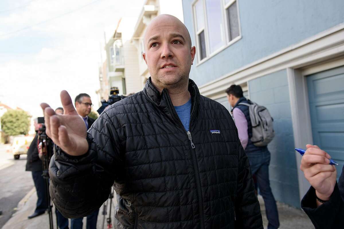 Donald Cutler, who lives across the street from the burnt out Hong Kong Lounge II restaurant which was the site of a gas fire caused when contractors installing fiber optic cable hit a PG&E pipeline, says he was not home at the time as he talks about the experience during an interview, in San Francisco, Calif., on Thursday, February 7, 2019.