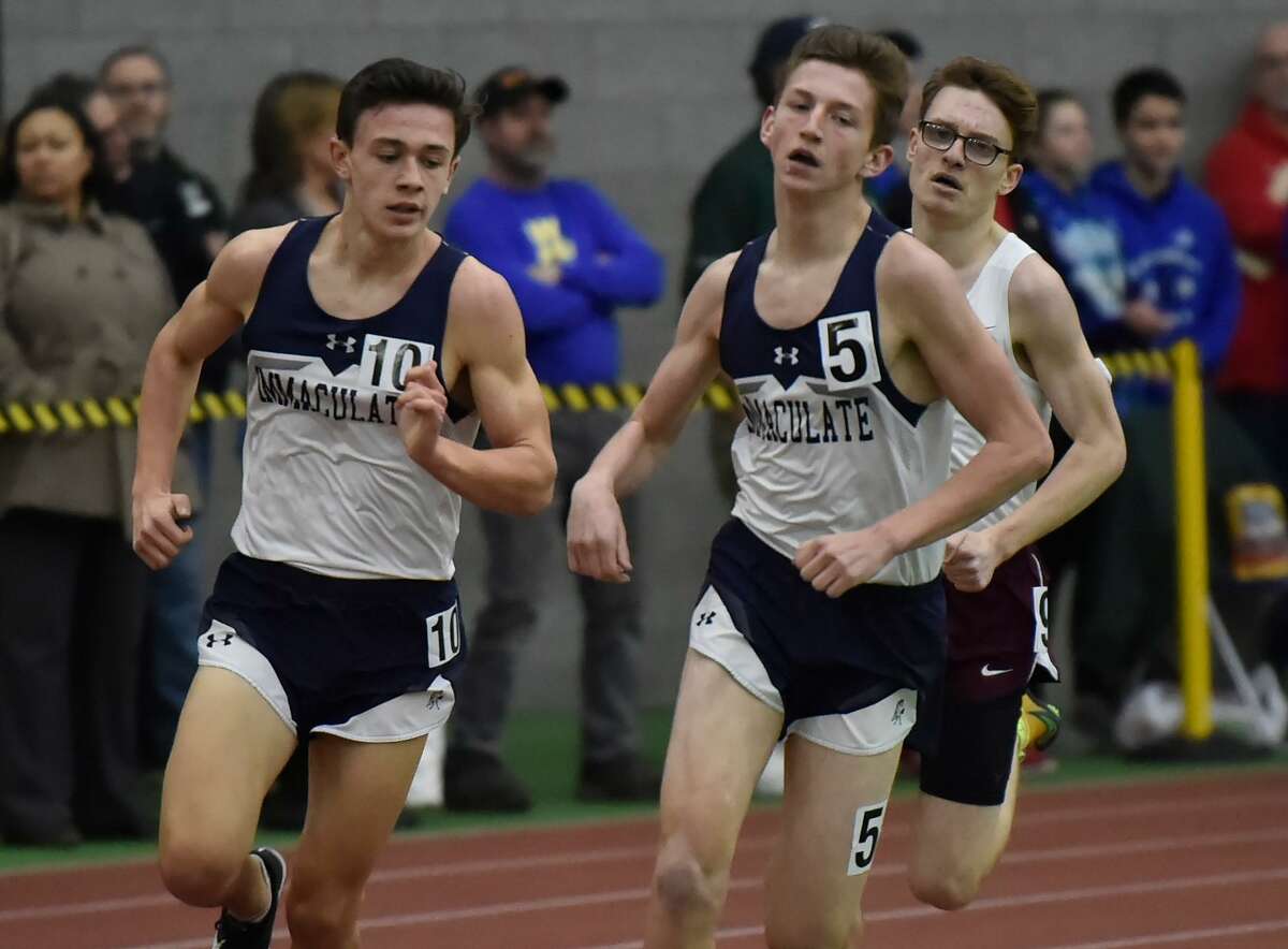 New Haven, Connecticut - Thursday, February 7, 2019: Class S Indoor Field & Track State Championship Thursday at Floyd Little Fieldhouse in New Haven